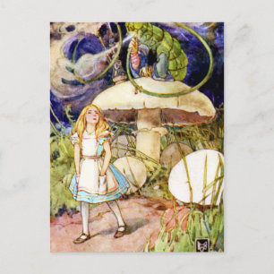 Alice en de Caterpijler in Wonderland Briefkaart