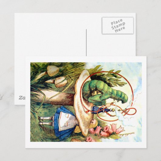 Alice en de Caterpijler in Wonderland Briefkaart (Voorkant / Achterkant)