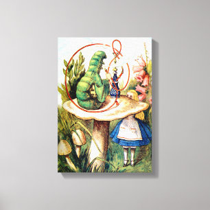 Alice en de Caterpijler in Wonderland Canvas Afdruk