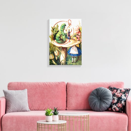 Alice en de Caterpijler in Wonderland Canvas Afdruk (Insitu (Woonkamer))
