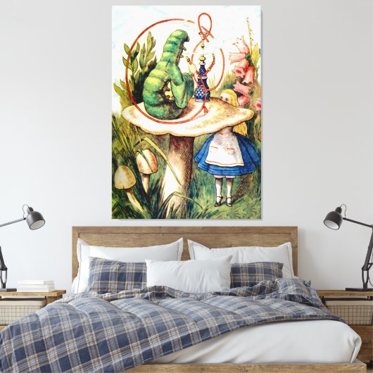 Alice en de Caterpijler in Wonderland Canvas Afdruk (Insitu (Slaapkamer))