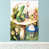 Alice en de Caterpijler in Wonderland Canvas Afdruk (Insitu (Houten vloer))