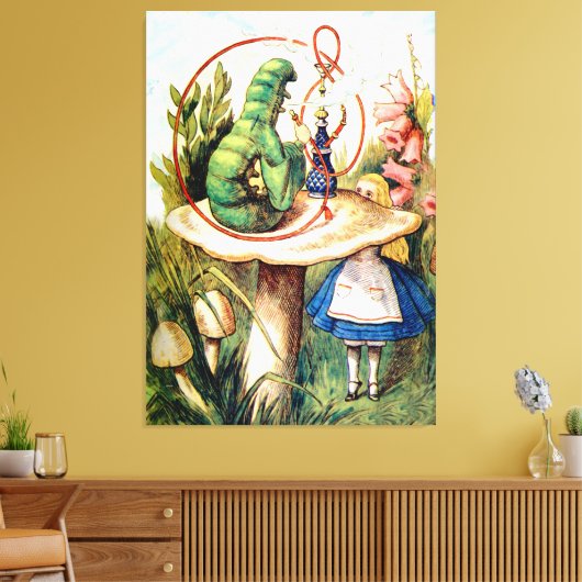 Alice en de Caterpijler in Wonderland Canvas Afdruk (Insitu (Woonkamer))