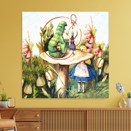 Alice en de Caterpijler in Wonderland Canvas Afdruk (Insitu (Woonkamer))
