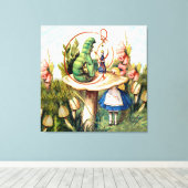 Alice en de Caterpijler in Wonderland Canvas Afdruk (Insitu (Houten vloer))