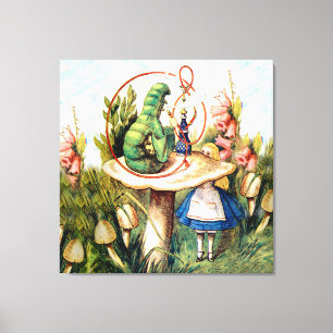 Alice en de Caterpijler in Wonderland Canvas Afdruk