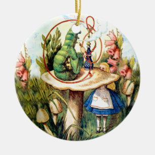 Alice en de Caterpijler in Wonderland Keramisch Ornament