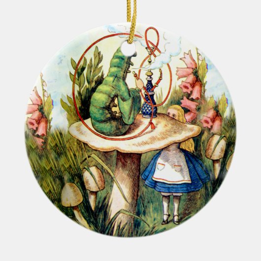 Alice en de Caterpijler in Wonderland Keramisch Ornament (Voorkant)