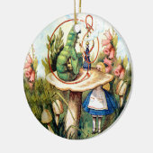Alice en de Caterpijler in Wonderland Keramisch Ornament (Links)