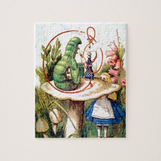 Alice en de Caterpijler in Wonderland Legpuzzel (Verticaal)