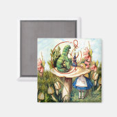 Alice en de Caterpijler in Wonderland Magneet (Voorkant / Achterkant)