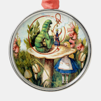 Alice en de Caterpijler in Wonderland Metalen Ornament