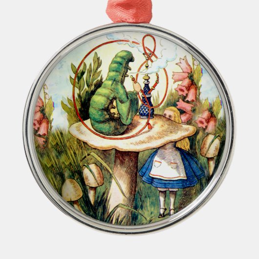 Alice en de Caterpijler in Wonderland Metalen Ornament (Voorkant)
