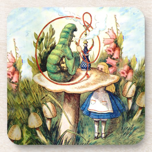 Alice en de Caterpijler in Wonderland Onderzetter (Voorkant)