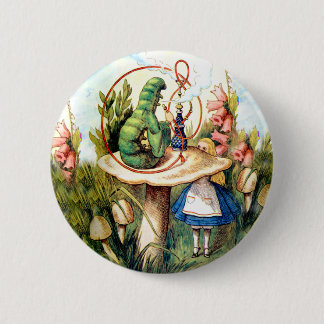 Alice en de Caterpijler in Wonderland Ronde Button 5,7 Cm