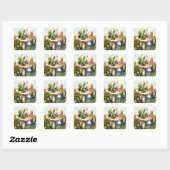 Alice en de Caterpijler in Wonderland Vierkante Sticker (Vel)