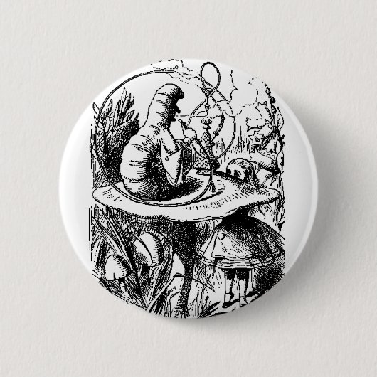 Alice en de Caterpijler Ronde Button 5,7 Cm (Voorkant)