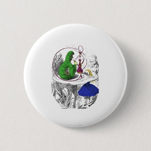 Alice en de Caterpijler Ronde Button 5,7 Cm (Voorkant)