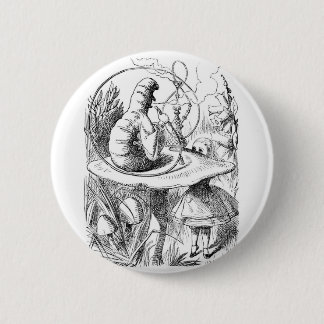 Alice en de Caterpijler Ronde Button 5,7 Cm