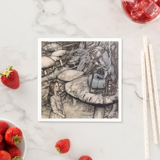 Alice en de Caterpillar Wonderland Party Rackham Servet (Insitu)