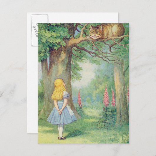 Alice en de Cheshire Cat Briefkaart (Voorkant / Achterkant)