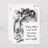 Alice en de Cheshire Cat Briefkaart (Voorkant / Achterkant)