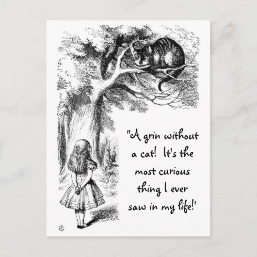 Alice en de Cheshire Cat Briefkaart (Voorkant)