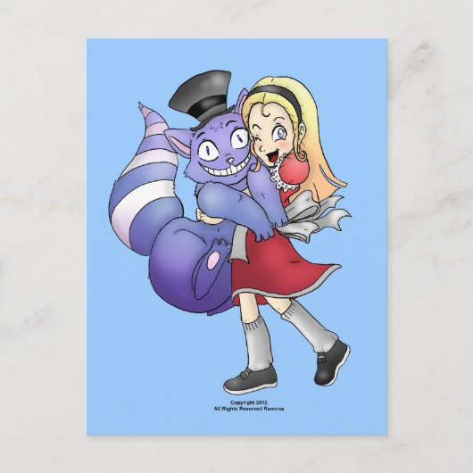 Alice en de Cheshire Cat Briefkaarten (Voorkant)