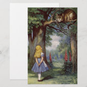 Alice en de Cheshire Cat Briefpapier (Voorkant / Achterkant)