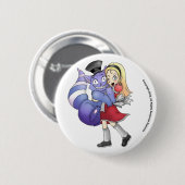 Alice en de Cheshire Cat Button (Voorkant /achterkant)