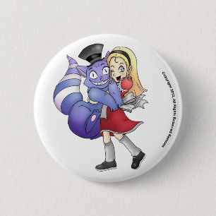 Alice en de Cheshire Cat Button