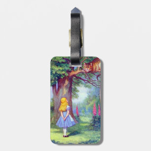 Alice en de Cheshire Cat Full Color Bagagelabel
