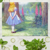 Alice en de Cheshire Cat Full Color Theedoek (Gevouwen)