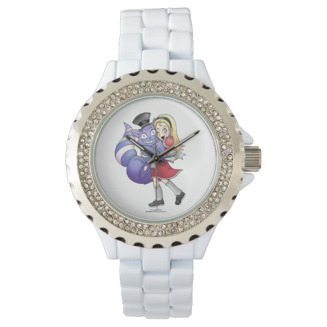 Alice en de Cheshire Cat horloge (Voorkant)