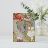Alice en de Cheshire Cat in Wonderland Briefkaart (Staand voorkant)