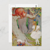 Alice en de Cheshire Cat in Wonderland Briefkaart (Voorkant / Achterkant)