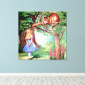 Alice en de Cheshire Cat in Wonderland Canvas Afdruk (Insitu (Houten vloer))