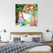Alice en de Cheshire Cat in Wonderland Canvas Afdruk (Insitu (Slaapkamer))