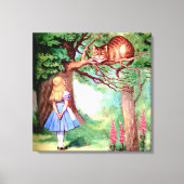 Alice en de Cheshire Cat in Wonderland Canvas Afdruk (Voorkant)