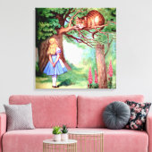 Alice en de Cheshire Cat in Wonderland Canvas Afdruk (Insitu (Woonkamer))