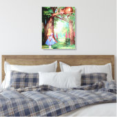 Alice en de Cheshire Cat in Wonderland Canvas Afdruk (Insitu (Slaapkamer))