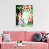 Alice en de Cheshire Cat in Wonderland Canvas Afdruk (Insitu (Woonkamer))