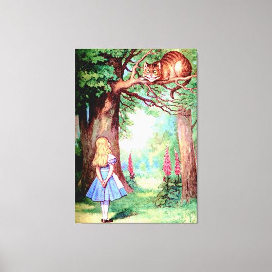 Alice en de Cheshire Cat in Wonderland Canvas Afdruk (Voorkant)