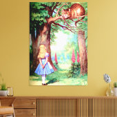 Alice en de Cheshire Cat in Wonderland Canvas Afdruk (Insitu (Woonkamer))