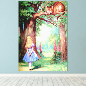 Alice en de Cheshire Cat in Wonderland Canvas Afdruk (Insitu (Houten vloer))