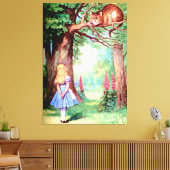 Alice en de Cheshire Cat in Wonderland Canvas Afdruk (Insitu (Woonkamer))