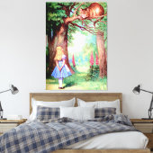 Alice en de Cheshire Cat in Wonderland Canvas Afdruk (Insitu (Slaapkamer))