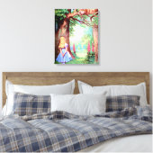 Alice en de Cheshire Cat in Wonderland Canvas Afdruk (Insitu (Slaapkamer))