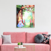 Alice en de Cheshire Cat in Wonderland Canvas Afdruk (Insitu (Woonkamer))