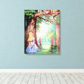 Alice en de Cheshire Cat in Wonderland Canvas Afdruk (Insitu (Houten vloer))